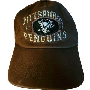 Men's Pittsburgh Penguins 1967 Logo Hockey NHL Brown Cap Hat Old Time Hockey
